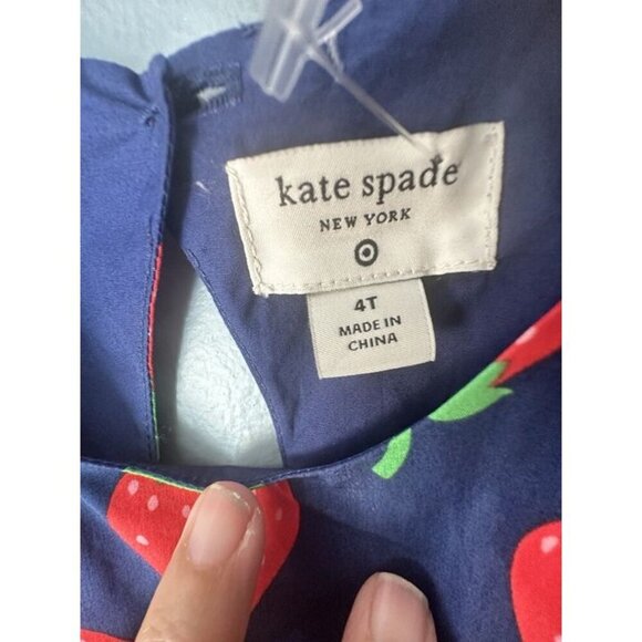 Kate Spade X Target Toddler Girls Navy Blue Red Strawberry Top-Size 4T Sold Out - Picture 3 of 4